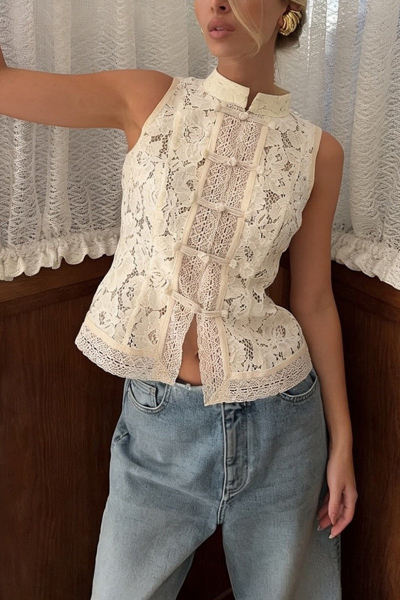 Ivory Floral Lace Top