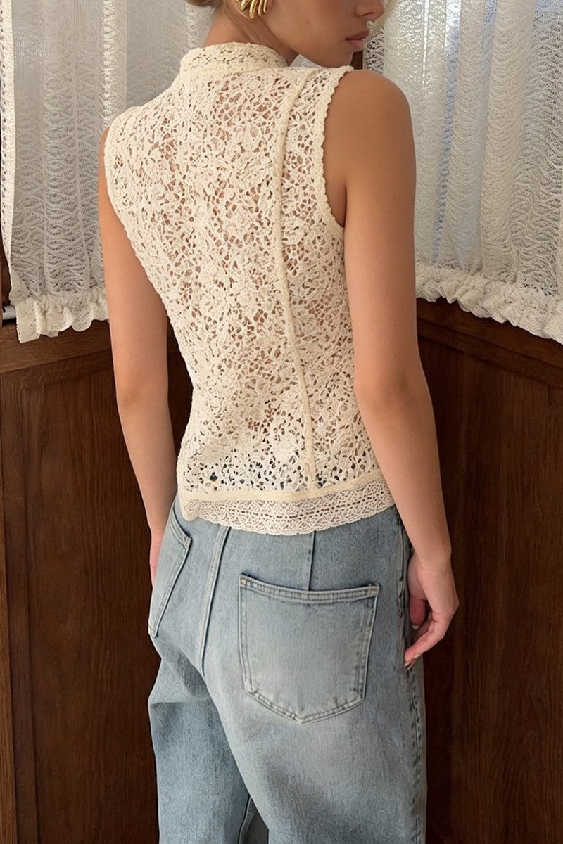 Ivory Floral Lace Top