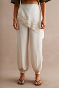 After Dark Lace-Overlay Jogger Pants