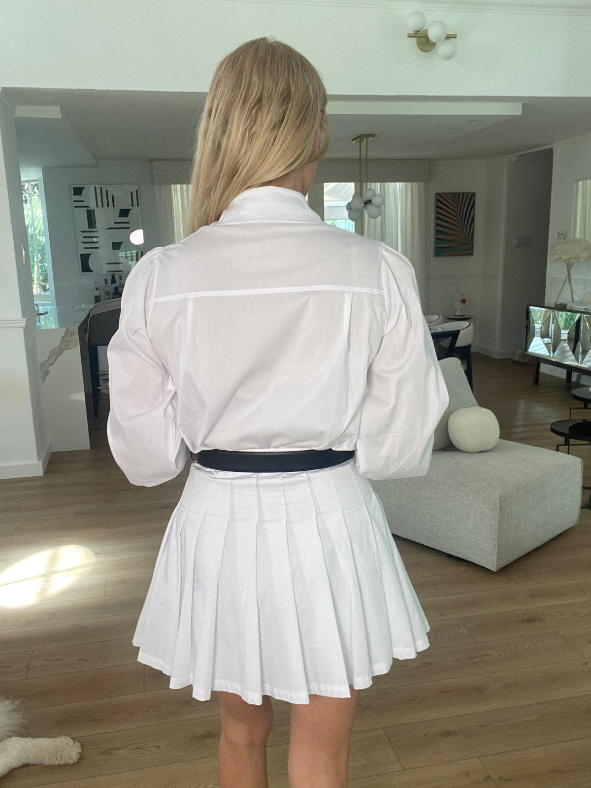 Pleated Poplin Romper