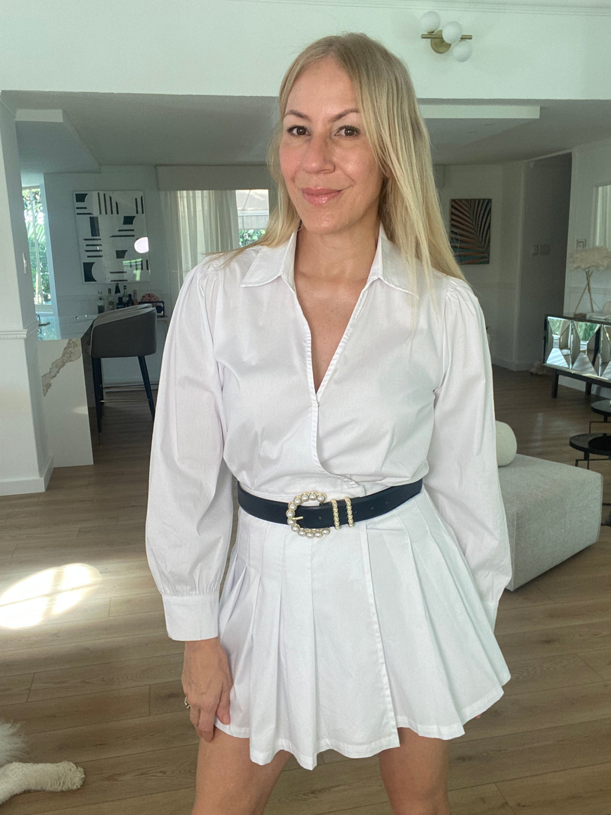 Pleated Poplin Romper