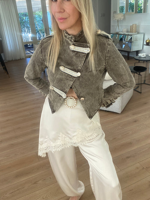 After Dark Lace-Overlay Jogger Pants